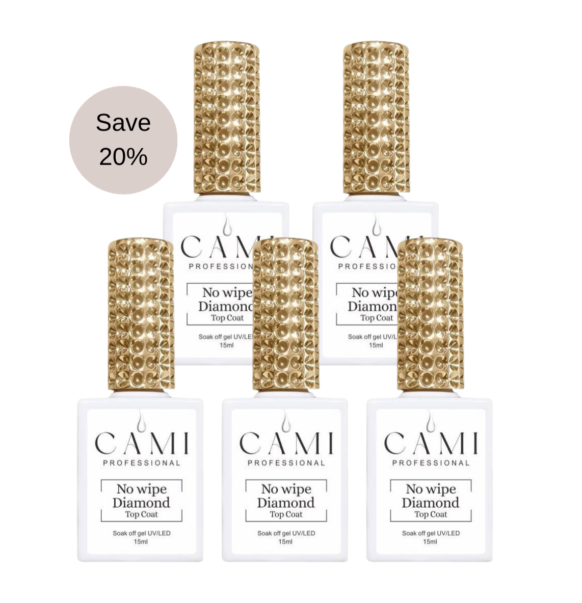 CAMI No Wipe Diamond Top Coat – Bundle of 5