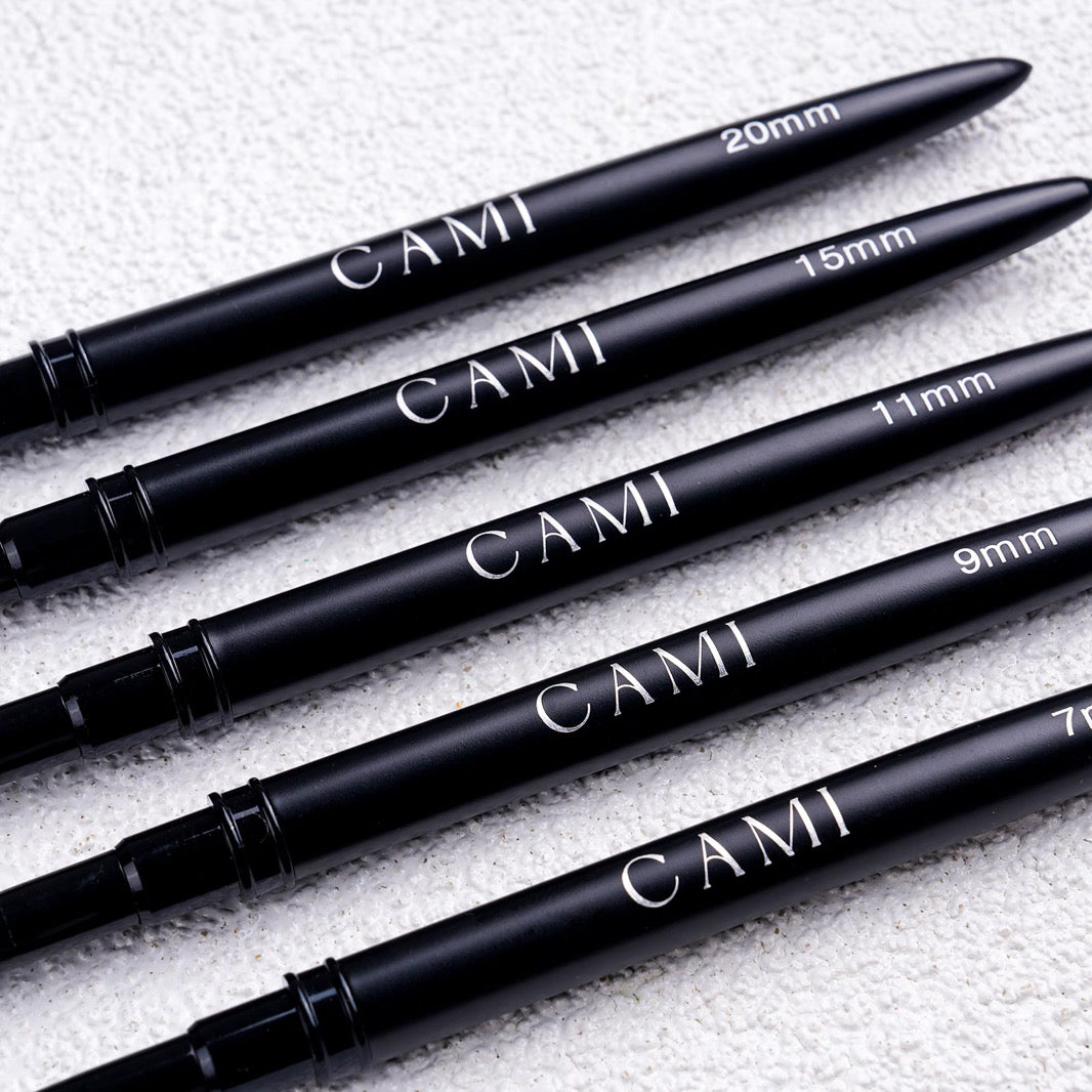 CAMI 5-Piece Nail Art Liner Brush Set – Ultra Fine Detail Brushes (Black)